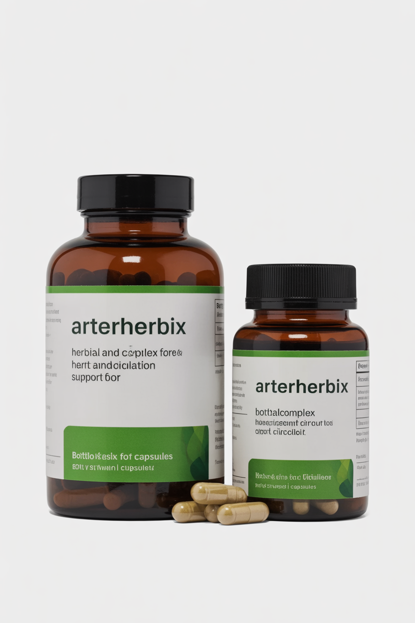 Arterherbix herbal complex bottle and capsules for heart and circulation support
